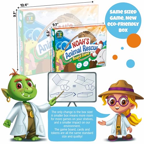 Noah's Animal Rescue Cooperative Bible Board Game for Kids Ages 4 and Up | No reading required, easy to learn. Bible-story theme, kids work together to rescue animals. Perfect for family game night.