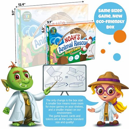 Noah's Animal Rescue Cooperative Bible Board Game for Kids Ages 4 and Up | No reading required, easy to learn. Bible-story theme, kids work together to rescue animals. Perfect for family game night.