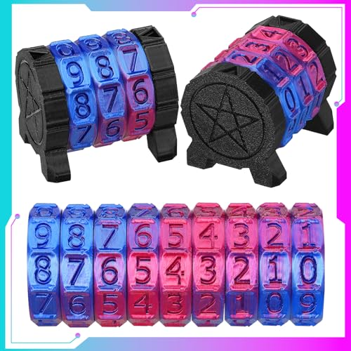 Relaxweex Life Counter Wheel Gradient Game Counter Health Tracker for TCG, TRPG Card Games Board Table top Games, 3 Rings Blue and Purple