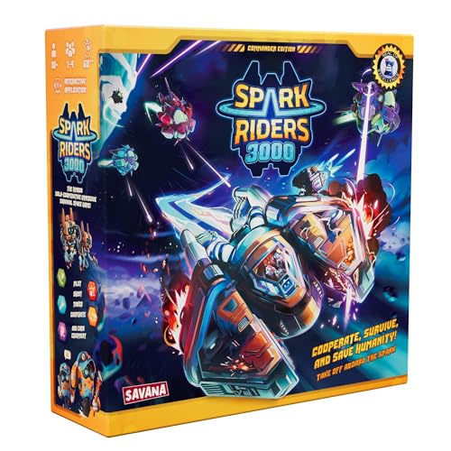 SAVANA Spark Riders 3000 - Commander Edition – Sci-Fi Survival Game | Command, Repair & Fight with Voice-Controlled IRIS App | 1–4 Players, Ages 10+, 60 Min Playtime | Strategy & Cooperative Game - style: Commander Edition