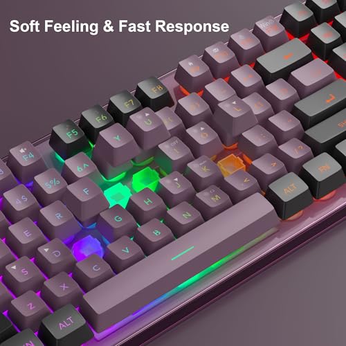 Gaming Keyboard and Mouse Combo, K1 RGB LED Backlit Keyboard with 104 Key Computer PC Gaming Keyboard for PC/Laptop (Blackcurrant) - color: K1 blackcurrant