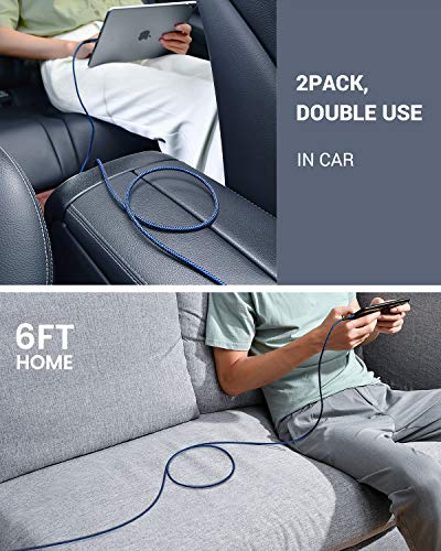 AINOPE Android Micro USB Cable [2Pack 6.6FT+6.6FT] Android Charger Cable Nylon Braid Micro USB Cable Compatible with Galaxy S7 S6 J7 Note 5, LG stylo 2/3 LG G3-Blue - color: Blue, size: 6.6 ft + 6.6 ft