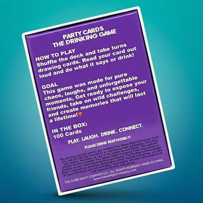 Party Cards — Fun Drinking Games for Adults | 100 Cards | 7 Games in 1 | Drink If, Dare, Confess & More | Card Game for Game Night, Girls Night, Bachelorette & Pool Parties | 2–8 Players