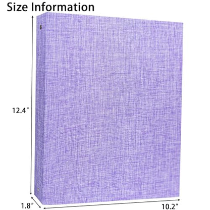 A4 3 Ring Binder Recipe Card Holder Book with 30 Pack 4x6 Inch Recipe Card Protector Pages, Linen Hardcover Organization Book for Recipe Cards，120 Top Loading Pockets - color: Purple Recipe Card Book