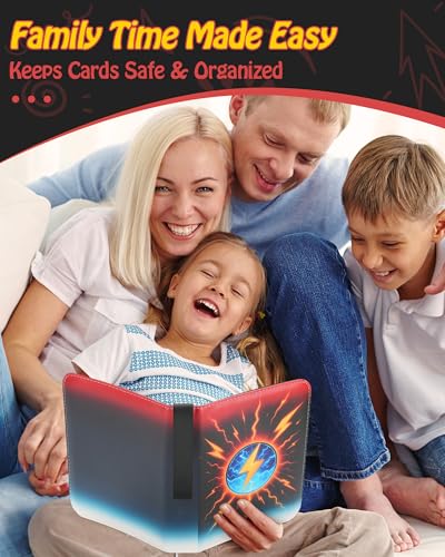 4-Pocket Trading Card Binder, 120 Pages Holds 480 Cards, PU Leather Side-Loading Card Album, Acid-Free Archival Sleeves, Durable Card Organizer for MTG, TCG and Sports Cards, Birthday & Christmas Gift - color: 4-Yellow