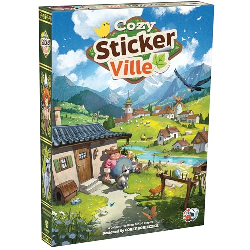 Asmodee Cozy Stickerville Board Game - Narrative Strategy Game of Village Building & Storytelling, Family-Friendly Fun for Kids & Adults, Ages 8+, 1-6 Players, 30 Minute Playtime