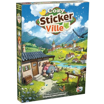 Asmodee Cozy Stickerville Board Game - Narrative Strategy Game of Village Building & Storytelling, Family-Friendly Fun for Kids & Adults, Ages 8+, 1-6 Players, 30 Minute Playtime