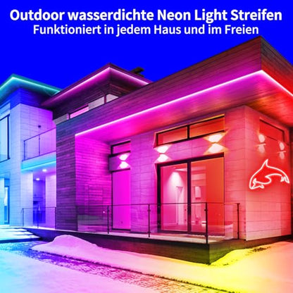 segrass 132Ft Neon Rope Lights,Flexible Led Rope Light Control with App/Remote,Multiple Mode Rope Lights,IP65 Outdoor RGB Led Neon Lights Waterproof,Music Sync Gaming Led Neon Light Strip for Bedroom