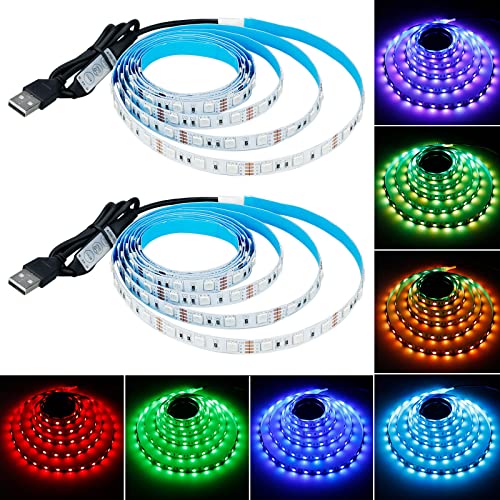 5V USB RGB LED Strip Light USB Powered 13.2ft/4M (2pcs x 6.6ft) 240LED | Flexible SMD 5050 with Controller Dimmable 19 Dynamic Modes 20 Static Colors No-Waterproof IP20 LED Tape Lights - color: RGB (Red, Green, Blue)