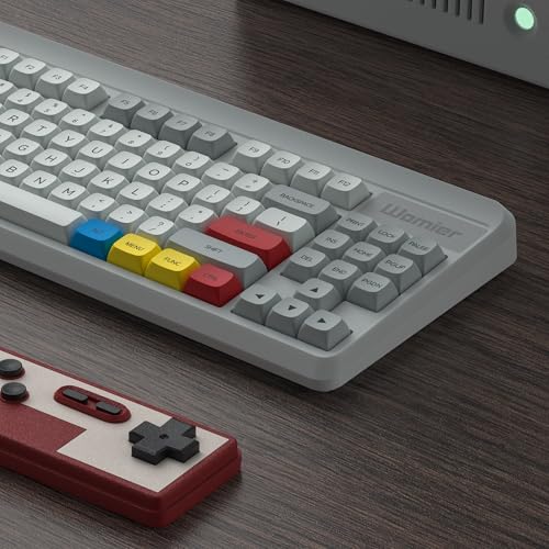 dagaladoo Keyboard keycaps Set,PBT keycaps 60% 65% 75% 100%,dye-Sublimation XDA Profile Custom Key caps for Cherry-mx Full Size Retro Mechanical Keyboard (Retro Grey/Red/Green),only keycaps - color: Retro Light Grey