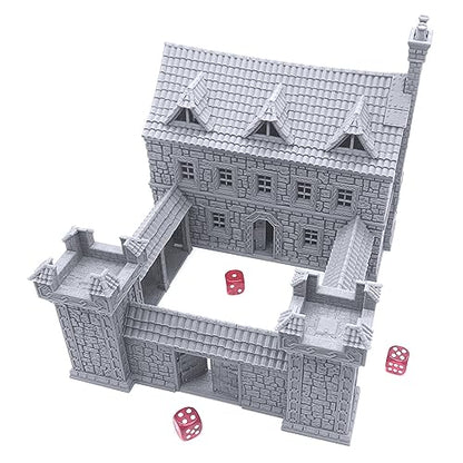 Ironhelm Barracks - DND Terrain Compatible with Dungeons and Dragons, 28mm Miniature Wargaming, Tabletop RPGs, Wargame Scenery