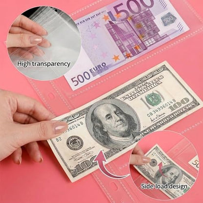 25 Pack （7.6x3.6inch ） 3 Pockets Currency Sleeves for 3 Ring Binder | Currency Collection Sleeves, Cash Collecting Album Refill Page, for Collecting Dollar Bills, Paper Money,and Coupons - size: 7.6x3.6inch-3pocket, style: 25 pack