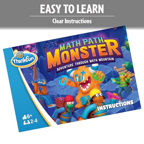 ThinkFun Math Path Monster - Engaging Cooperative Board Game - Enhances STEM Skills - Fosters Teamwork - Exciting Counting Adventure for Kids and Adults - MESH Accredited