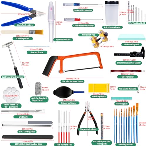 78Pcs Professional Gundam Model Tools Kit Hobby Building Tools for Buildings, Repairing and Fixing