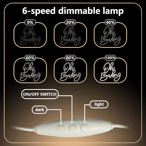 Oh Baby Neon Sign, Baby Shower LED Neon Light for Party Wall Decor Light Up Sign for Gender Reveal Birthday Party Decorations Warm White Dimmable USB Powered(14.2"*12.9") - style: Oh Baby