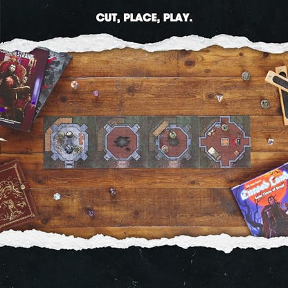 Dungeon Craft Cursed Lands Terrain Set for RPG & DND - 1000+ Double-Sided Dry/Wet Erase Tiles - Modular Battle Map Pieces for Tabletop Games & Dungeon Maps - style: Cursed Lands