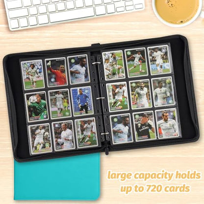 Trading Card Binder, Card Collection Binder Album Folder with 720 Side Loading Pockets, 9 Pocket Trading Card Album Folder for TGC,MTG, Baseball Cards, Yugioh - color: A-blue2
