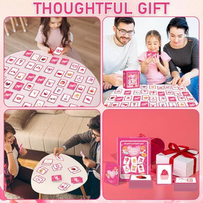 gisgfim 100 PCS Memory Matching Game Valentine's Day Concentration Memory Games Card Educational Game for Kids Educational Ages 3-8 A Fun & Fast Heart Gnome Matching Games - style: Valentine's Day