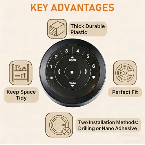 Surface Mount Bracket Station Wall Mount Holder for Hunter Douglas PowerView Remote Control Generation 2 (Black) - color: Black