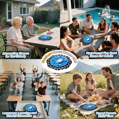 Word Game Family Board Games for Kids & Adults with 2 Modes,220 Topic Categories 24 Letters Pressing Games,Fun Fast-Paced Learning Game with English Pronunciation for Boys Girls Age 3+,35 Cards,Blue