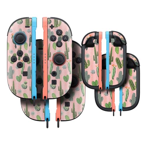 Glossy Glitter Gaming Skin Compatible with Nintendo Switch 2 Joy-Con Controller 2 Pack - Cactus Garden - Premium 3M Vinyl Protective Wrap Decal Cover - Easy to Apply Crafted in The USA by MightySkins - color: Cactus Garden, size: 2 Pack of Joy-Con Skins,