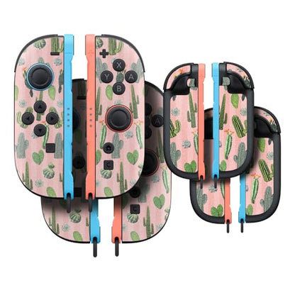 Glossy Glitter Gaming Skin Compatible with Nintendo Switch 2 Joy-Con Controller 2 Pack - Cactus Garden - Premium 3M Vinyl Protective Wrap Decal Cover - Easy to Apply Crafted in The USA by MightySkins - color: Cactus Garden, size: 2 Pack of Joy-Con Skins,