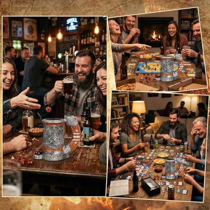 Dice Tower Mug DND Dice Rolling Tower with 7 PCS Dice Set | Dice Tower Suitable for Dungeons And Dragons, Tabletop Games, Available As Drink Holder, RPG Gifts. - color: Orange Warrior