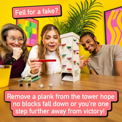 Don't Fall for It - The Hilarious Tower Trivia Game for Ages 10 and up. Fun and Easy Board Game for 2+ Players, Perfect for Families and Kids and Game Night. - style: Grey Version 'Original' (Same Content)