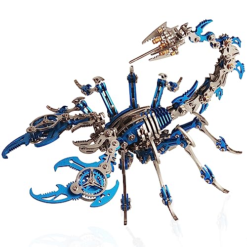 3D Metal Puzzles for Adults, Scorpion 3D Metal Model Kits to Build DIY Colorful 3D Puzzle Ornaments for Adults,Teens Birthday Christmas - color: Blue
