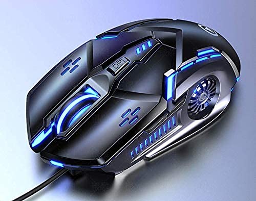 Gaming Mouse Wired,6 Buttons, 4 Adjustable DPI Up to 3200 DPI, 7 Circular & Breathing LED Light, Multifunction Wired Mouse Used for Games and Office (Black) - color: Black