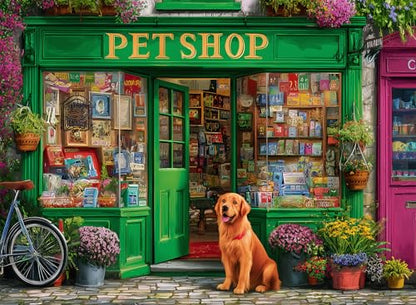 500 Piece Dog Puzzle for Adults – Pet Shop Jigsaw Puzzle 500 Pieces for Adults Seniors – Eco-Friendly Recycled Paper – Fun & Challenging Family Game Gift for Friends and Family (20.5 x 15 in) - style: Pet Shop