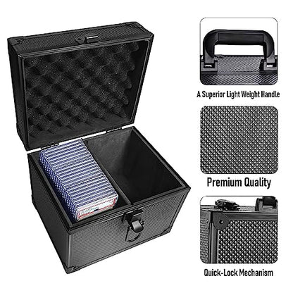 Graded Card Slab Storage Box Fits 44 PSA/BGS/FGS/SGC Graded Cards - Top Loader Card Holder Case Collector Box for MTG/Sport Card Holder fits Slabs/Sleeved Cards (Double Slot)