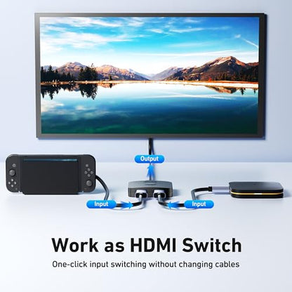 BENFEI HDMI Switch 4K@60Hz, Bi-Directional HDMI Switcher 2 Input 1 Output, 1 Input 2 Output, Supports 4K 3D HD 1080P Compatible for Firestick, Xbox PS4 Roku HDTV