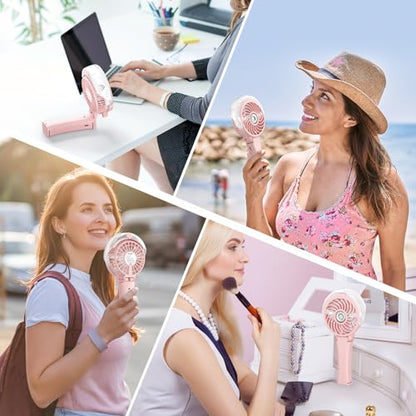 HandFan Upgraded Handheld Misting Fan, Two Button Easy Operation, Rechargeable Portable Mister Fan, Spray Water Mist Fans, Mini Electric Cooling Fans for Travel, Outdoors, Disney(Pink) - color: Pink, style: Two Button Control
