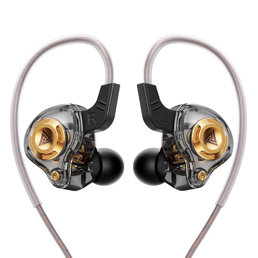 Wired Gaming Earbuds in-Ear Headphones HiFi Game Head Phones in Ear Monitors Deep Bass Sound Wired-Earbuds with 1DD 10mm Dynamic Driver Inear Earphones IEM for Music Gaming Video Calling (Black) - color: 블랙.
