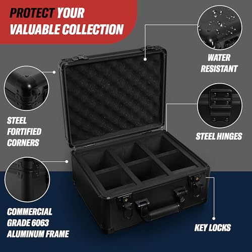3 ROW Graded Card Storage Box, Holds 105+ PSA Slab Case for Sports Cards, Trading Card Case with Lock, BGS Card Carrying Case, Card Storage - size: 3 Row