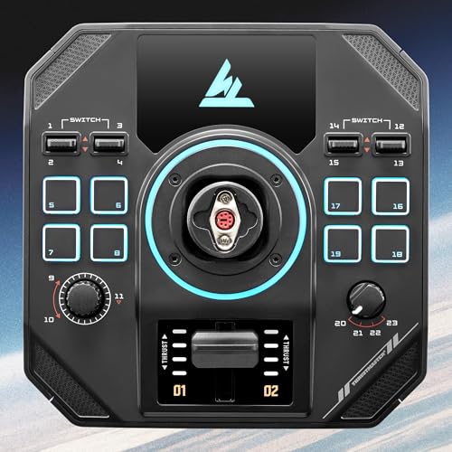 Thrustmaster Sol-R5 Modular Flight Base, with Detachable Grip - PC | 23 programable buttons, X/Y 16-bit Hall-Effect, built-in mini throttle, 3 extra axes, RGB LEDs, fits Thrustmaster grips - style: Sol-R5 Base