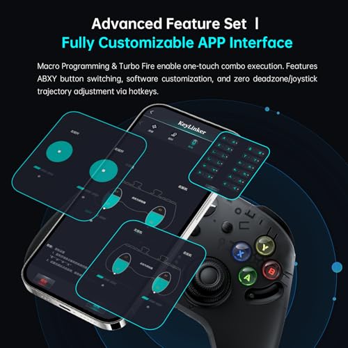 Thunderobot G80TS Wireless Controller for PC/Switch/Switch 2/Android/iOS, TMR Joystick, Dual TMR Triggers, Optical Buttons, 1000Hz Polling Rate, RGB Backlight (Black) [video game] - color: Black, size: PE