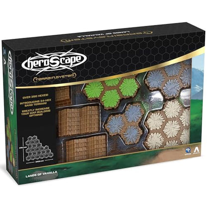 Renegade Game Studios Heroscape Terrain Expansion - 63 Hex Tiles | Lands of Valhalla Customizable Board Game Set, Sand and Rock Hexes, Compatible with All Master Sets, Ages 14+