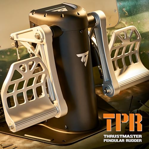Thrustmaster TPR Rudder Pedals, Flight Simulator Rudder Control - PC | Pendular suspended mechanism, H.E.A.R.T magnetic sensors, adjustable spring resistance, frictionless, precise yaw response