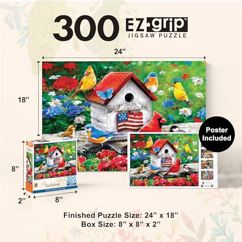 MasterPieces 300 Piece EZ Grip Jigsaw Puzzle - An American Birdhouse - 18"x24" - style: An American Birdhouse