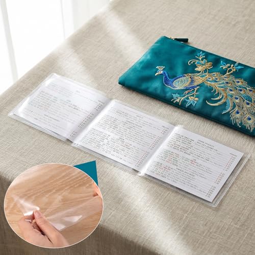 2pcs Mahjong Card Cover Protector, Waterproof Cover Holder Large Print Size(6 1/8”x4 3/4”), Matte Clear Plastic Sleeves Accessories for Protecting Scorecards Rule Sheets Hand Cards