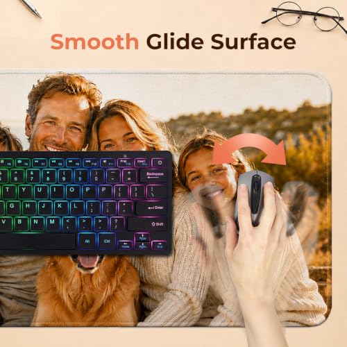 Custom Mouse Pad Custom Desk Mat Personalized Mouse Pad | Multiple Size Options Personalized Photo Text Logo Large Mouse Pad Non-Slip Easy-Clean Keyboard Mat For Office Computer Desk