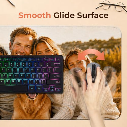 Custom Mouse Pad Custom Desk Mat Personalized Mouse Pad | Multiple Size Options Personalized Photo Text Logo Large Mouse Pad Non-Slip Easy-Clean Keyboard Mat For Office Computer Desk