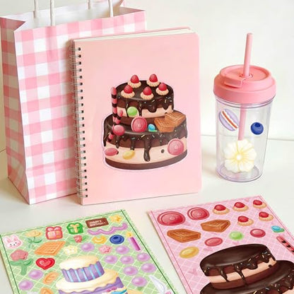 48 Sheets Birthday Stickers for Kids Toddlers, Make Your Own Cake Stickers, Happy Birthday Party Activities Favors Goodie Bag Filler for Kids Classroom - style: Cake 48 Sheets