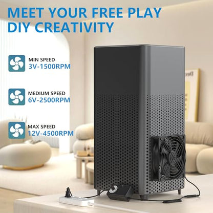 Computer Fan with AC Plug Zirsso 80mm 110V 120V 220V 240V Fan with Speed Controller for Receiver DVR PlayStation Xbox Computer Cabinet Cooling