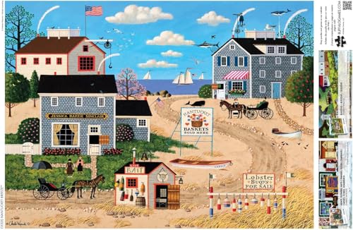 Buffalo Games - Charles Wysocki Nantucket - 1000 Piece Puzzle for Adults | Precision-Cut Pieces for Smooth Assembly, Full-Size Poster, Made in USA, Minimal Dust, Adult Jigsaw Puzzles 1000 Pieces