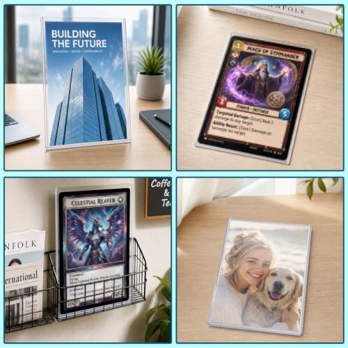 Vmiapxo 20 Pack 6" x 9" Hard Plastic Card Sleeves, Waterproof Rigid Protectors Clear Double Sided Display Sheet Holders for Postcard Prints Photos - size: 6" x 9"