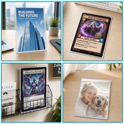 Vmiapxo 20 Pack 6" x 9" Hard Plastic Card Sleeves, Waterproof Rigid Protectors Clear Double Sided Display Sheet Holders for Postcard Prints Photos - size: 6" x 9"