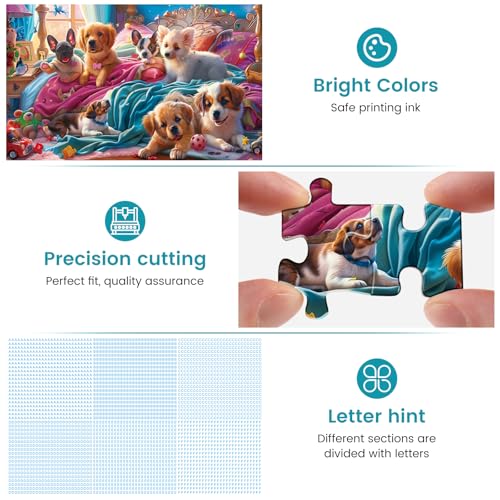 500 Pieces Puzzle for Adults Puzzle Dog Room Jigsaw Puzzle 500 Pieces | Recycled Cardboard Jigsaw Puzzles for Adults Family Challenging Game Home Decor Gift Toy for Teens Seniors 20.5*15 inch - style: Roomdog